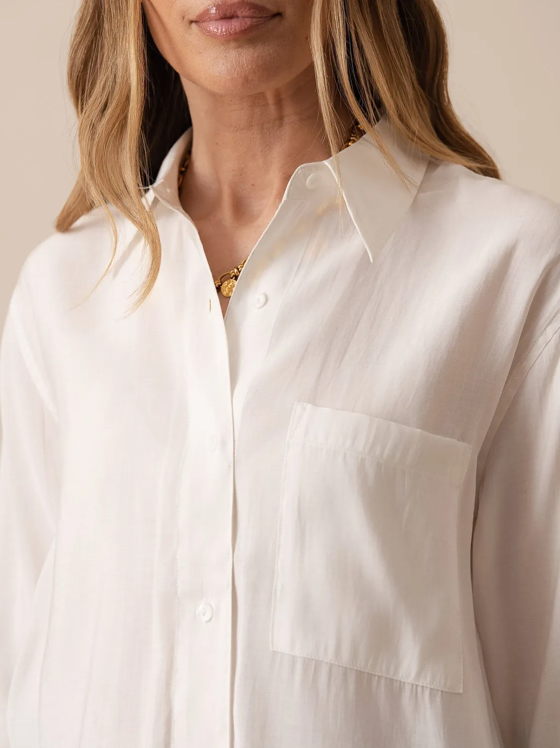 Oraije Orelis camicia bianca oversize cotone