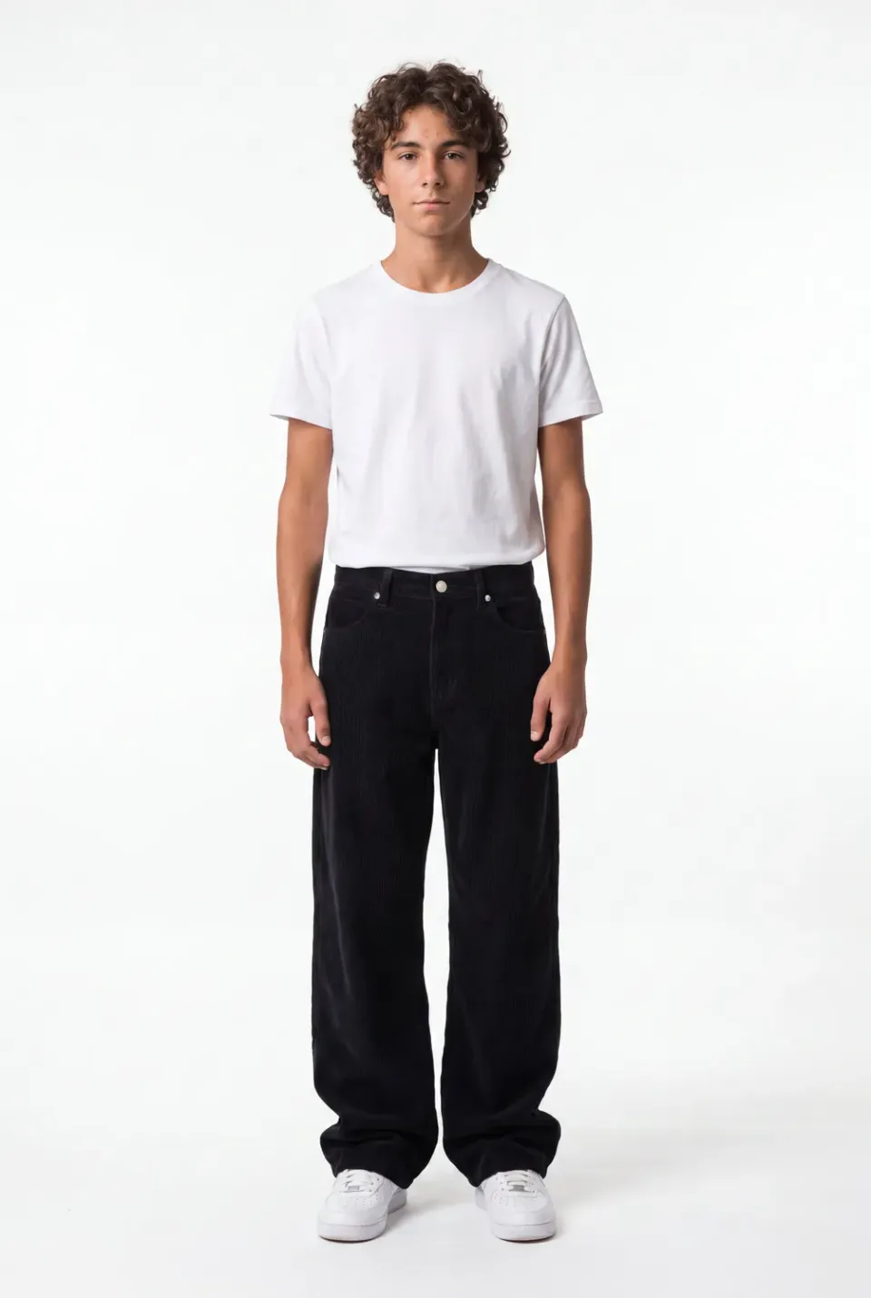 Teddy Smith Big Memphis JR jeans baggy velluto nero ragazzo