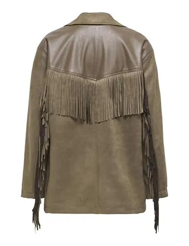 ONLY Onlfrange Life Fauxsued Fring Jacket giacca S frange