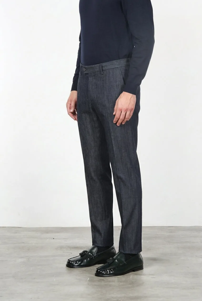 Mason's New York Elegance Pantalone Chino Uomo Blu Navy Regular