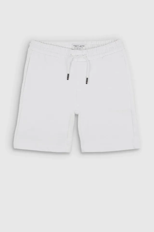 Teddy Smith S-Narky SH bermuda bianco ragazzo felpato