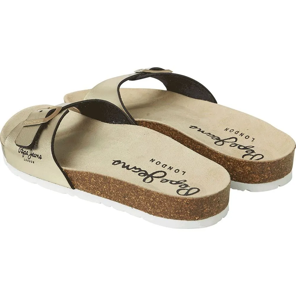 Pepe Jeans Oban Metal W sandali giallo dorato sughero