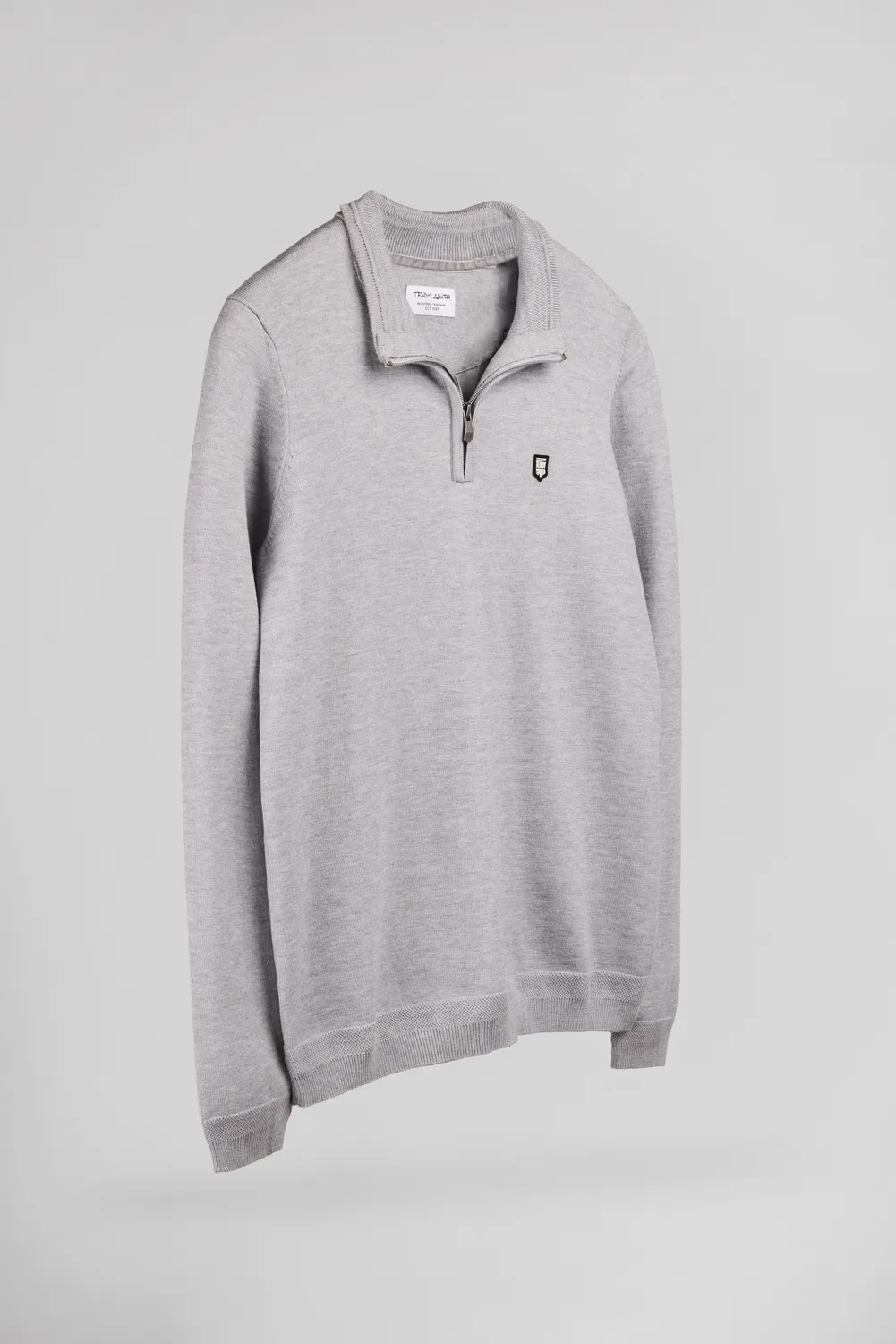 Teddy Smith P-Marty 2 maglione grigio uomo collo zip