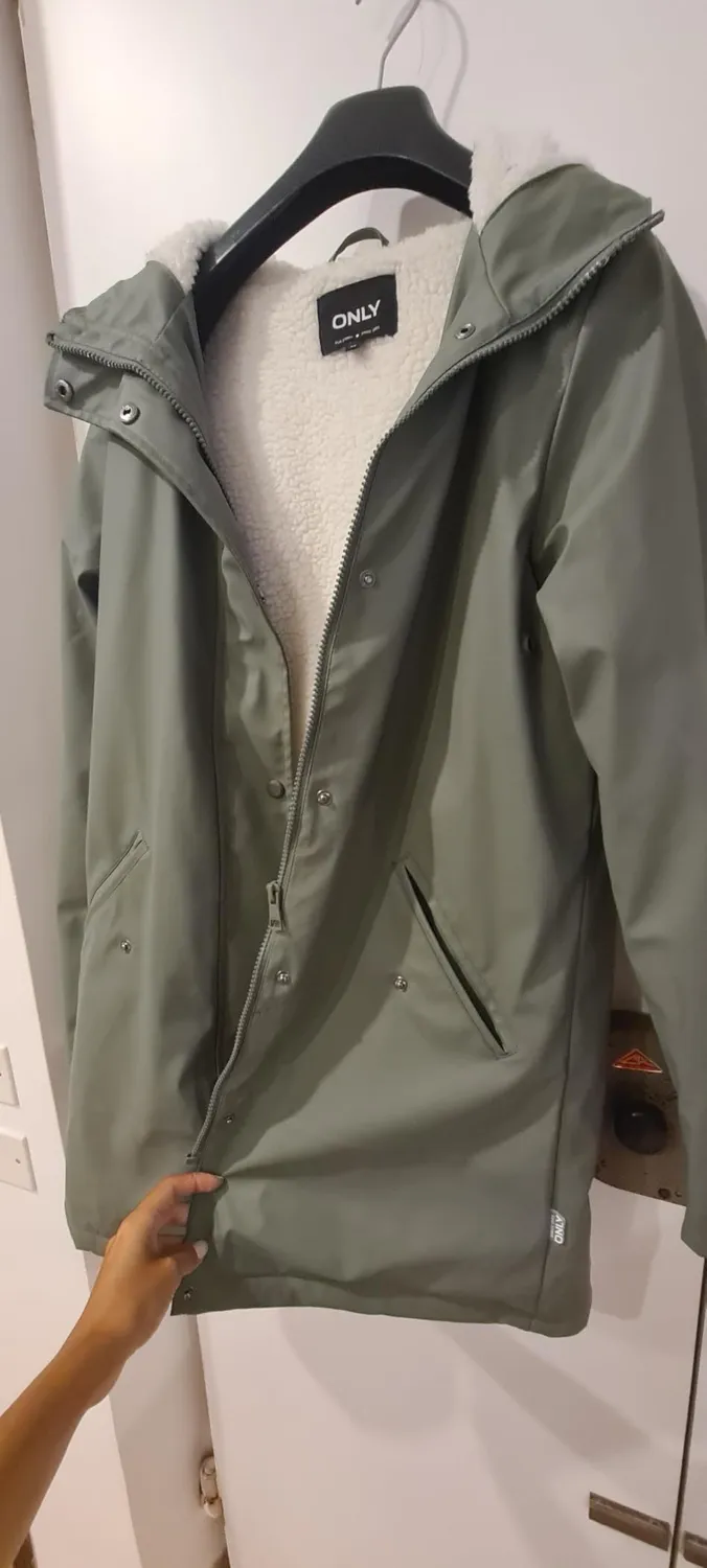 ONLY Raincoat Giacca Antipioggia con Teddy fodera