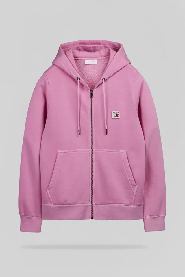 Teddy Smith G-Wash Hoody Zi Felpa Donna Rosa Bonbon