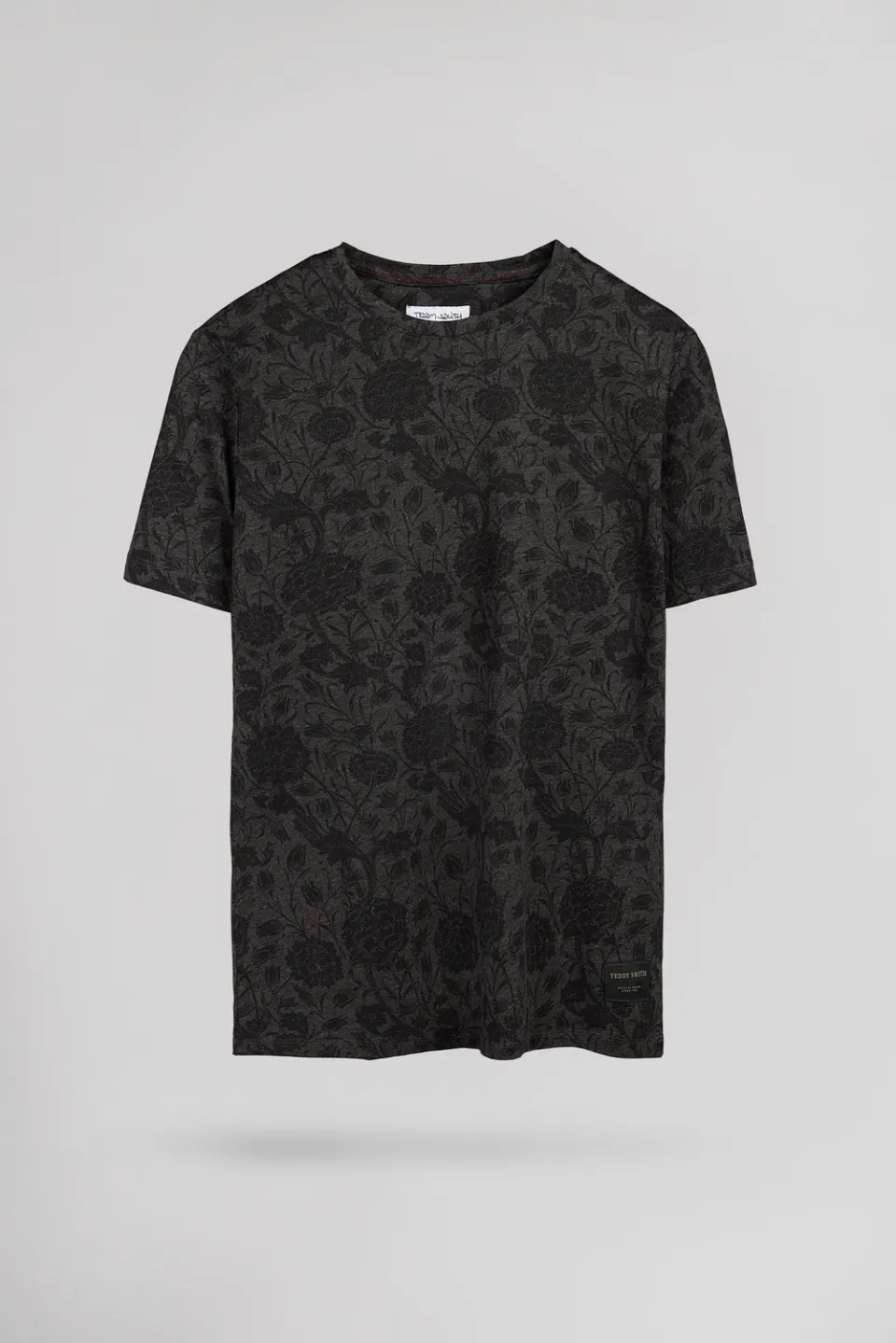 Teddy Smith T-Areski maglietta uomo nero melange girocollo