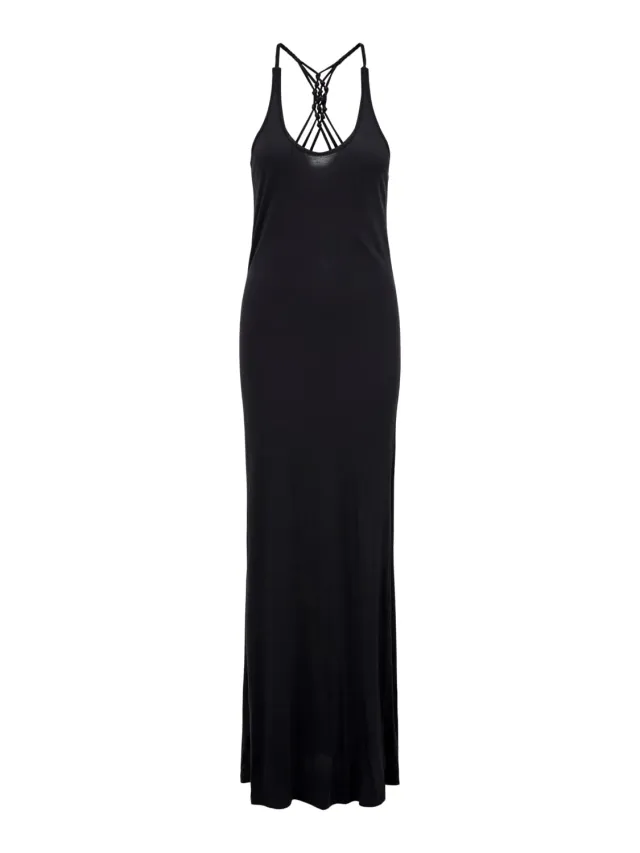 Only Onlcarry maxi dress abito donna S nero smanicato jersey