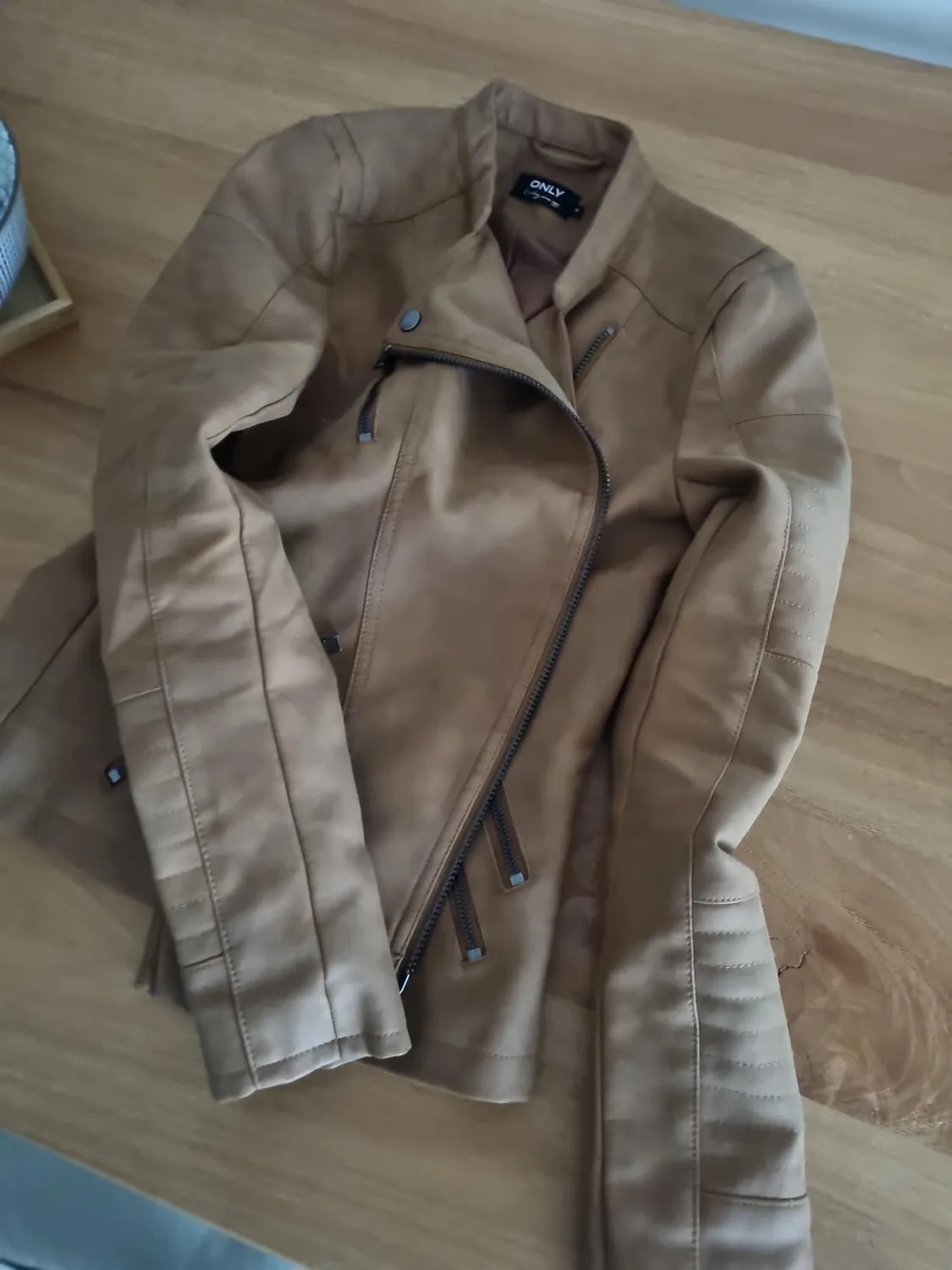 Only Ava Biker giacca donna similpelle nera cerniera