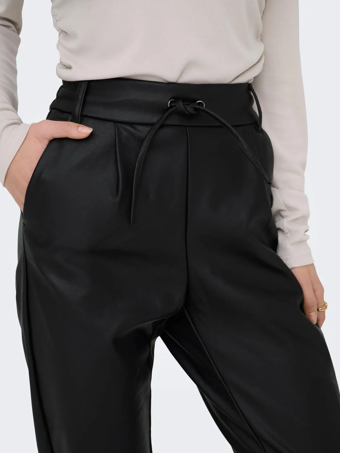 Only Onlpoptrash pantaloni donna coated nero M