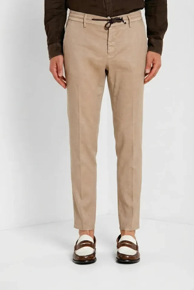 Mason's Milano Jogger chino uomo lino beige extra slim