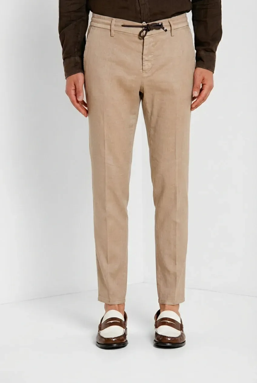 Mason's Milano Jogger chino uomo lino beige extra slim
