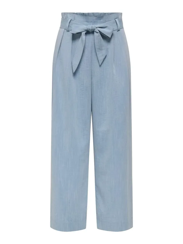 ONLY Onlmarsa Solid Paperbag pantaloni donna Denim Sbiadito vita alta