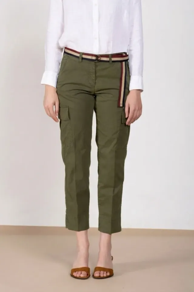 Mason's Marlene Cargo pantalone verde bosco carrot fit