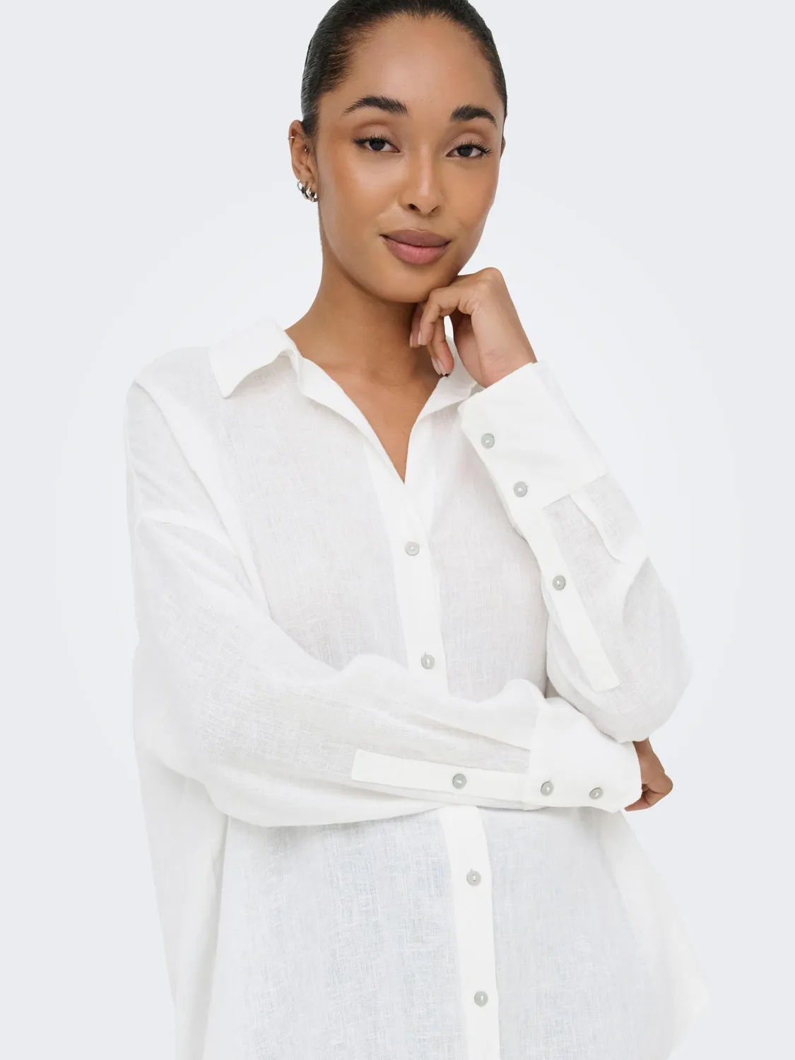 ONLY Onlbruxelles L/S Lin camicia donna azzurro