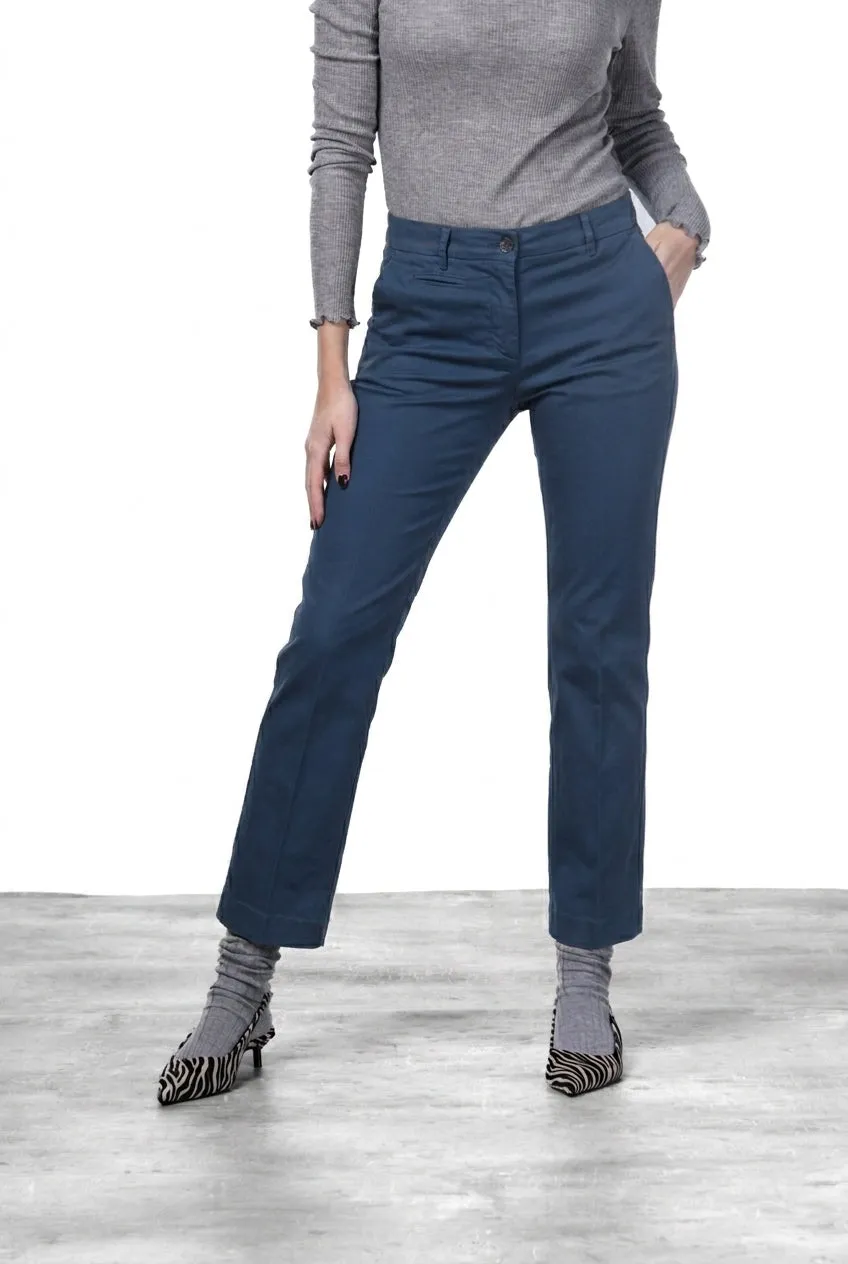 Mason's New York Trumpet Pantaloni Chino Blu Royal Gabardina