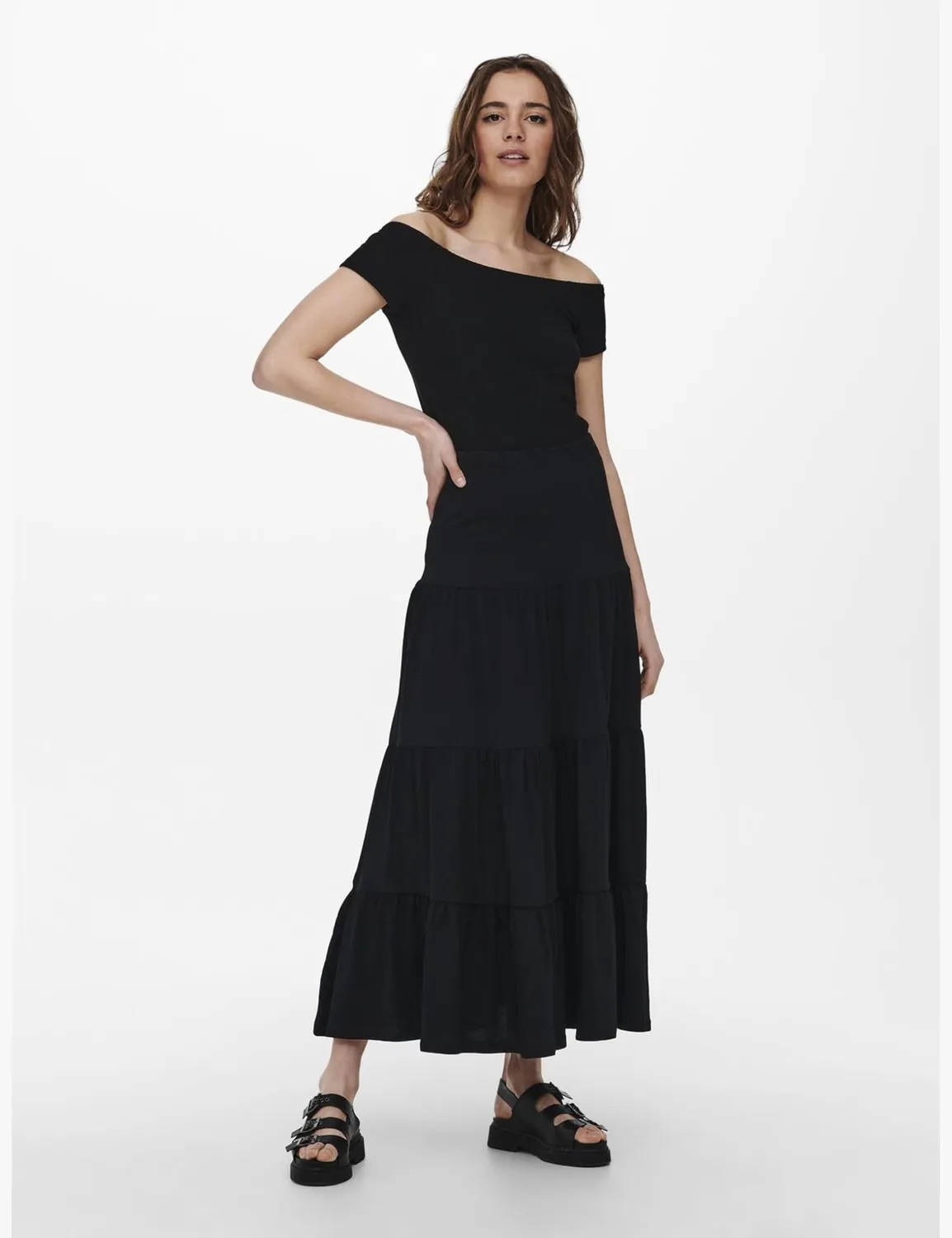 ONLY Onlmay Maxi Jrs gonna donna lunga jersey nera