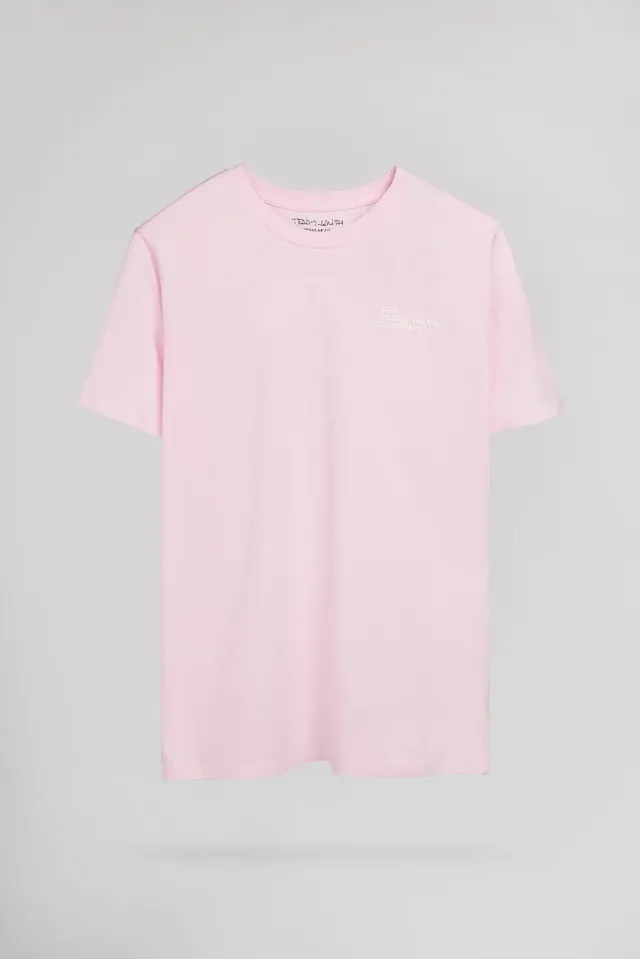 Teddy Smith T-Pany MC T-Shirt Rosa 100% Cotone