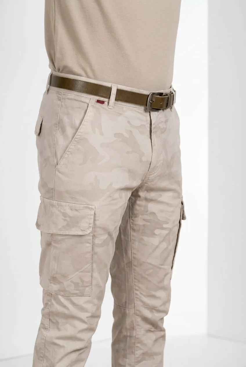 Mason's Chile pantalone cargo beige camouflage extra slim