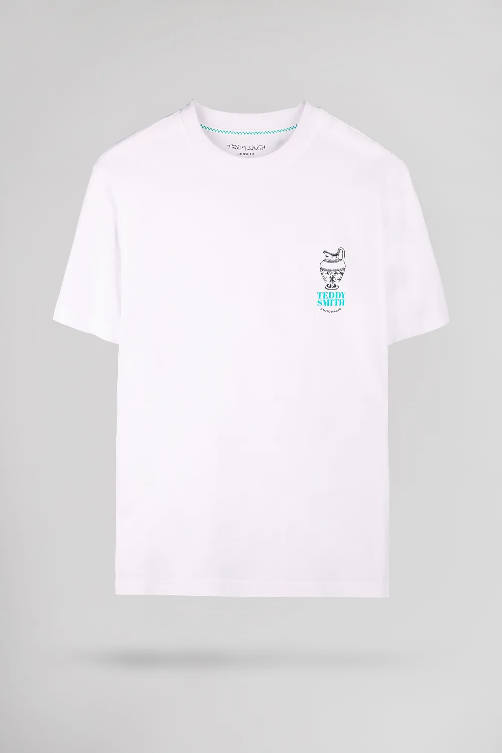 Teddy Smith T-Bis t-shirt uomo bianca vestibilità ampia