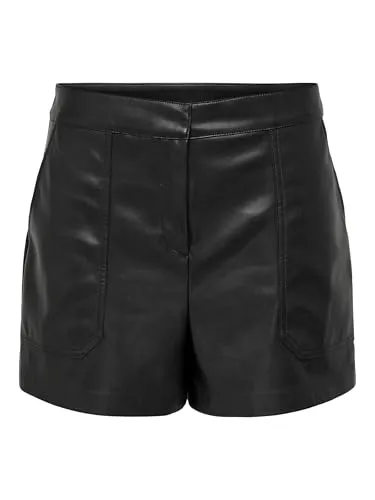 Only Onltricia Shorts Ecopelle Donna L Neri Baggy