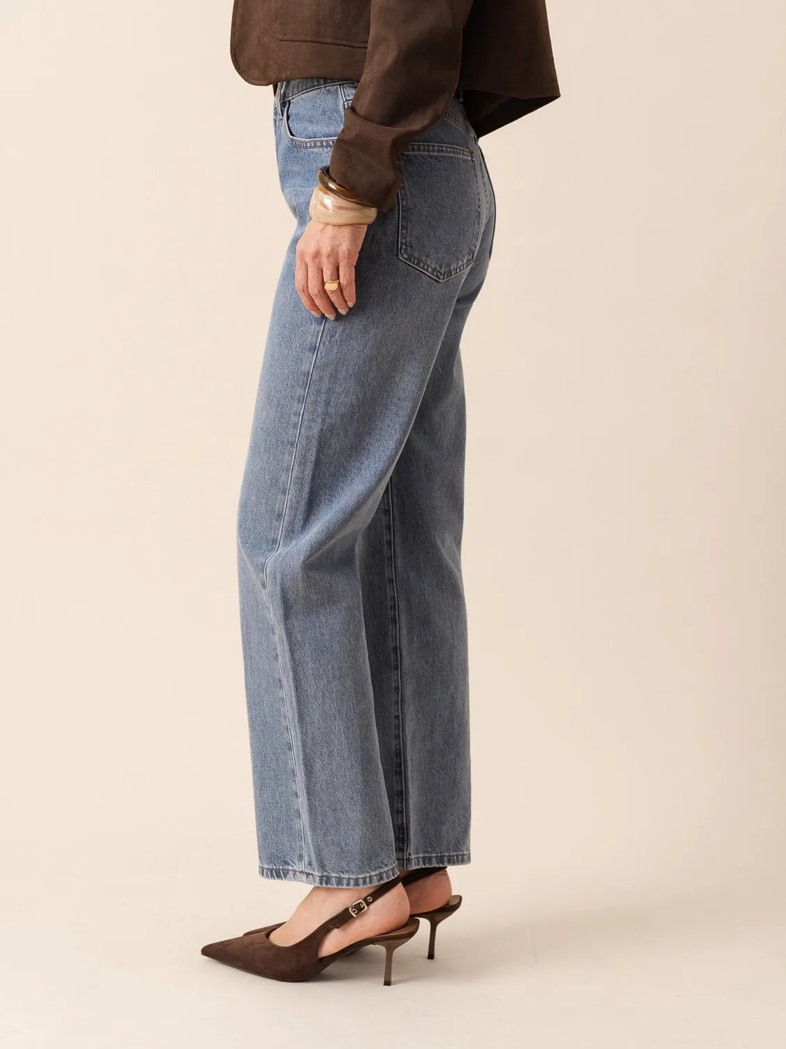 Oraije Alix jeans straight azzurro cielo bottoni