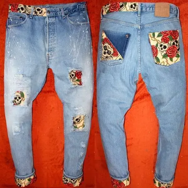 Levi's Vintage Teschi Rose jeans con tessuto su misura
