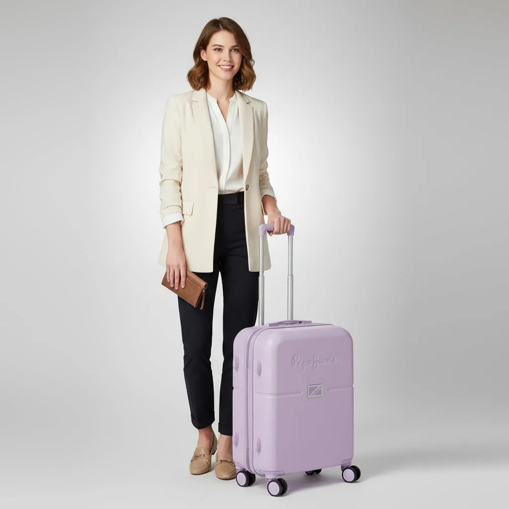 Pepe Jeans Accent Viola trolley cabina 37L espandibile rigido