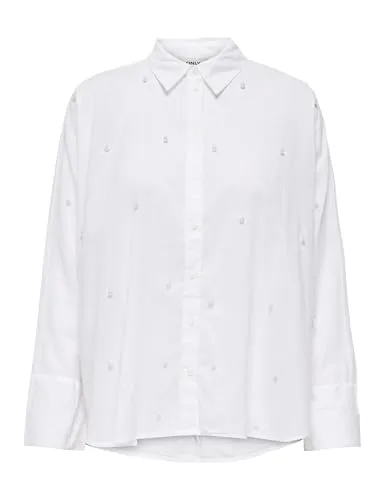ONLY Onlnew Lina Grace LS Pearl Shirt camicia M perle