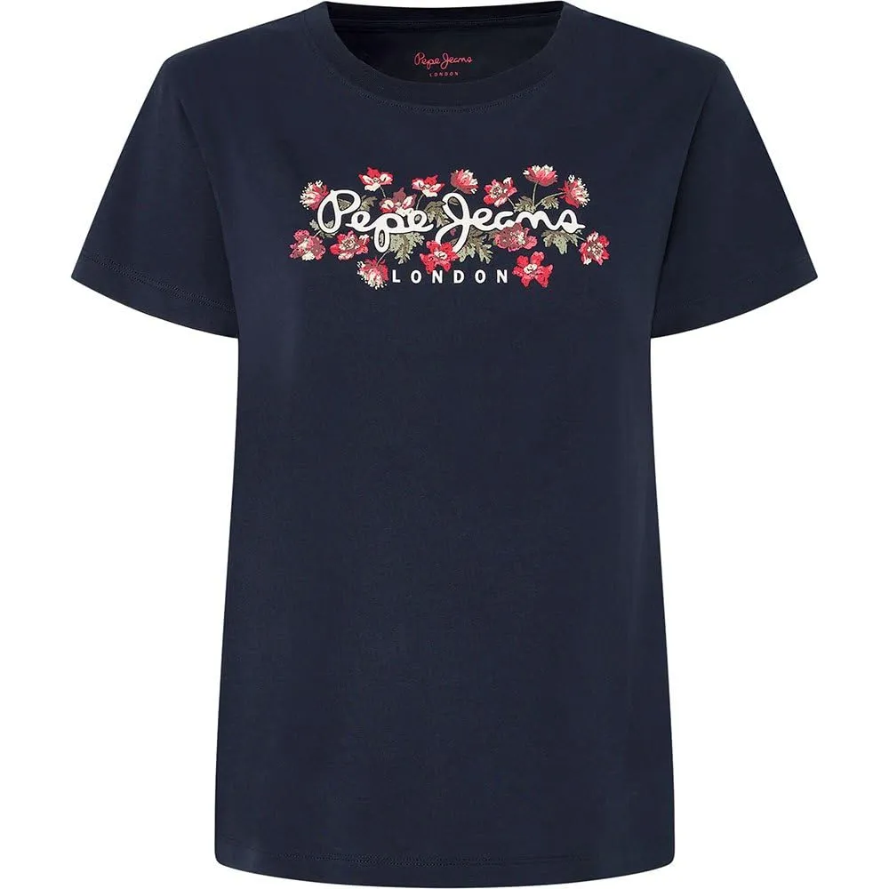 Pepe Jeans Ginny T-Shirt Donna Bianca cotone logo floreale