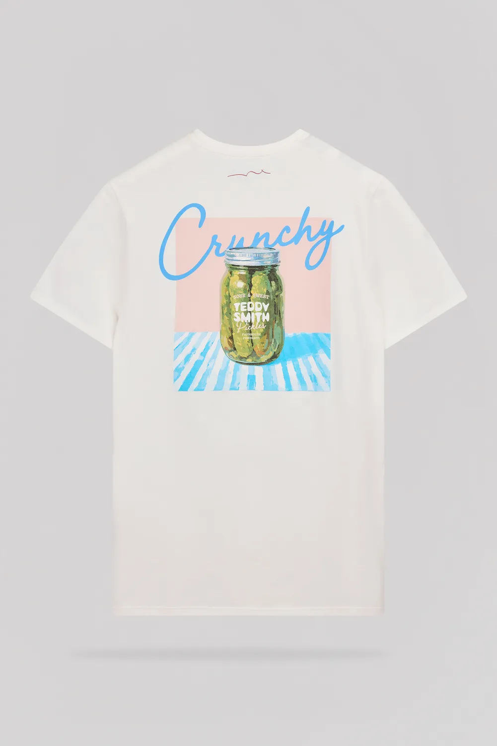 Teddy Smith T-Pickles MC T-shirt Uomo Cotone Bianco Grafica Blu
