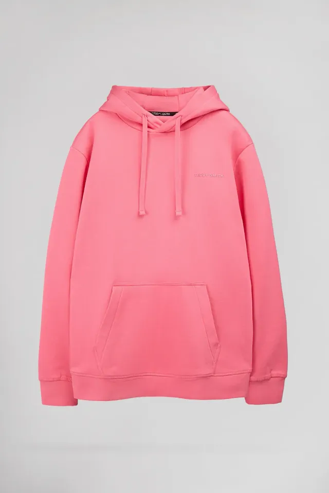 Teddy Smith S-Nark Hoody felpa uomo rosa cappuccio