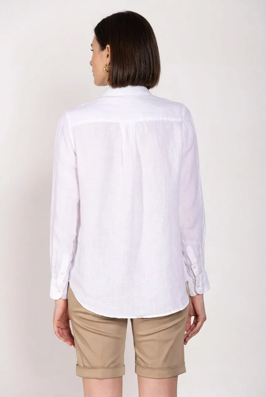 Mason's Delhi camicia donna bianco lino manica lunga