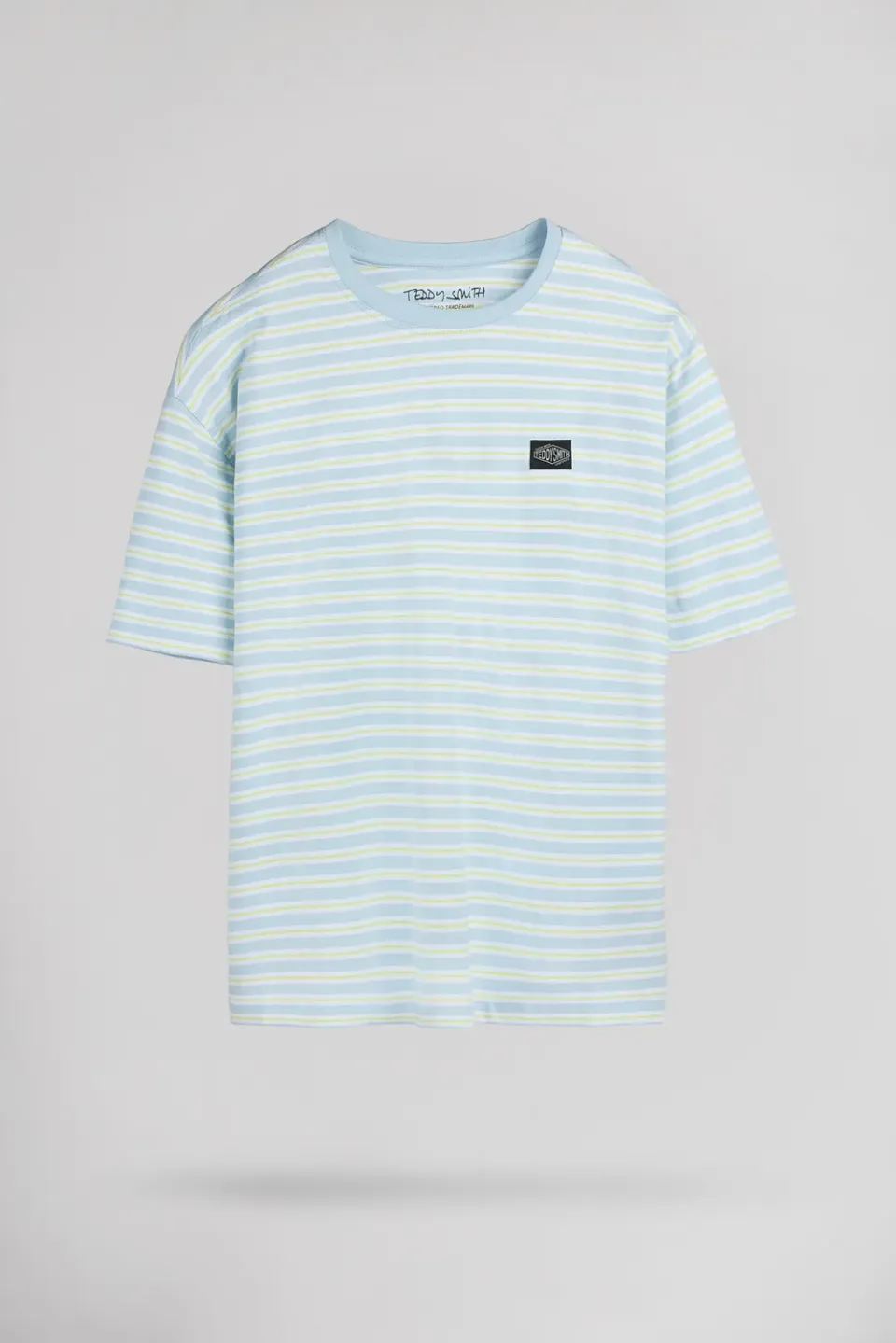Teddy Smith T-Stry maglietta ragazzo azzurro righe cotone