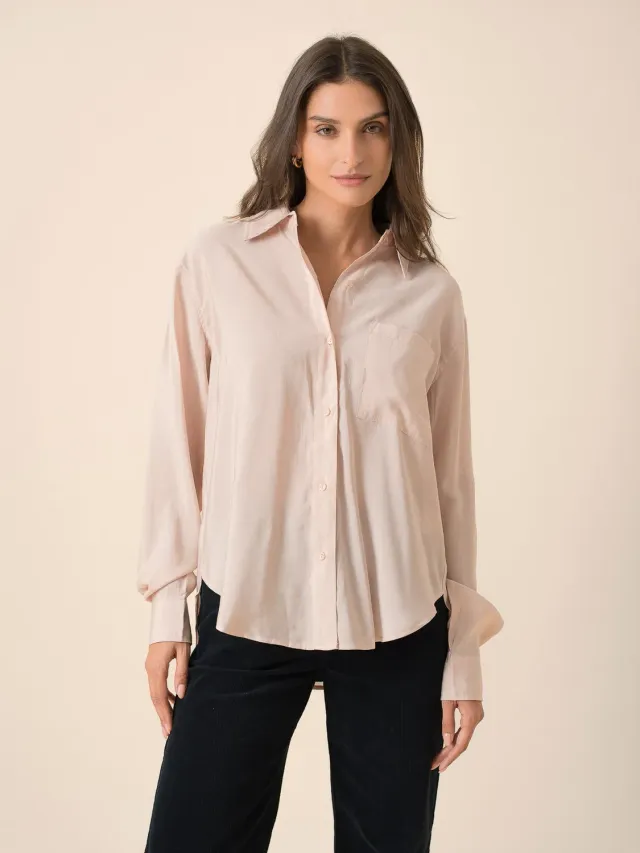 Oraije Orelis camicia rosa oversize