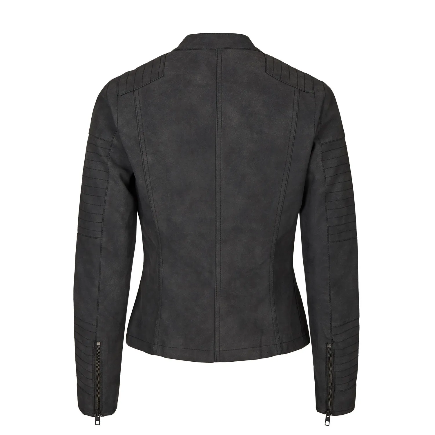 Only Ava Biker giacca donna similpelle nera cerniera