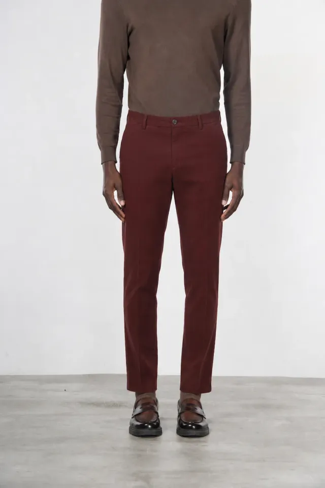 Mason's Milano chino uomo rosso scuro gabardina
