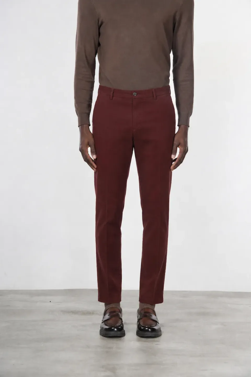 Mason's Milano chino uomo rosso scuro gabardina