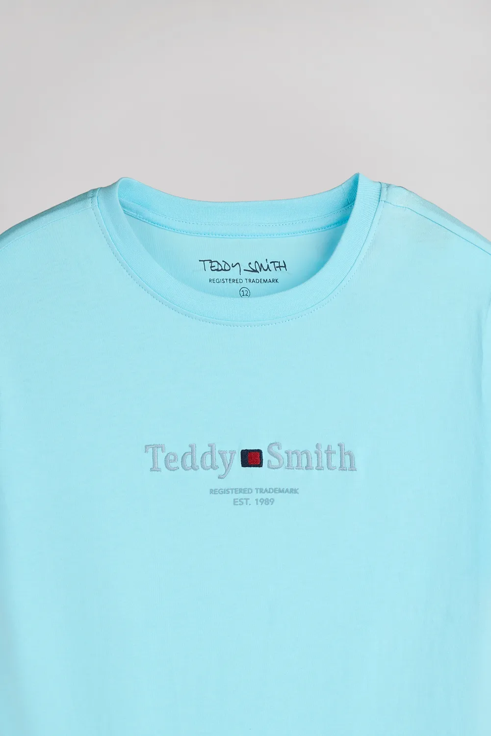 Teddy Smith T-Jim JR T-Shirt Ragazzo Blu Laguna Cotone