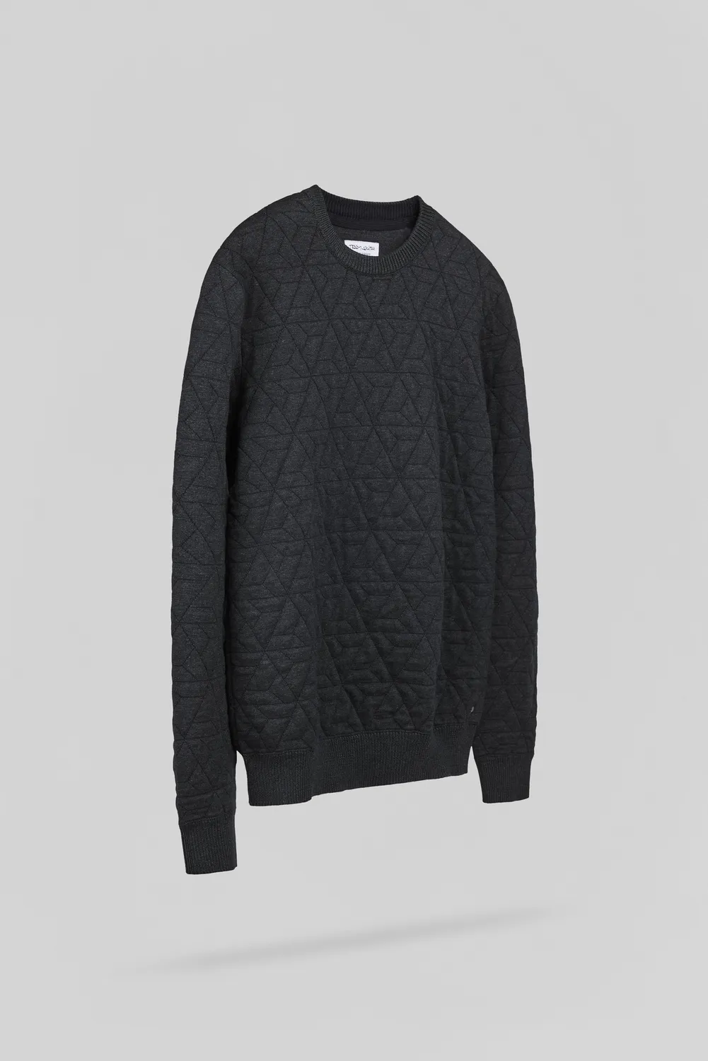 Teddy Smith P-Marvin maglione uomo nero jacquard geometrico
