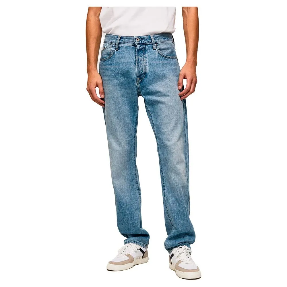 Pepe Jeans Denim Pantaloni Uomo 5 Tasche Cotone BCI Blu