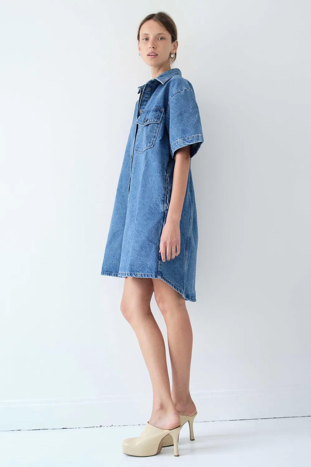 acquaverde Alix abito camicia jeans vintage ampio