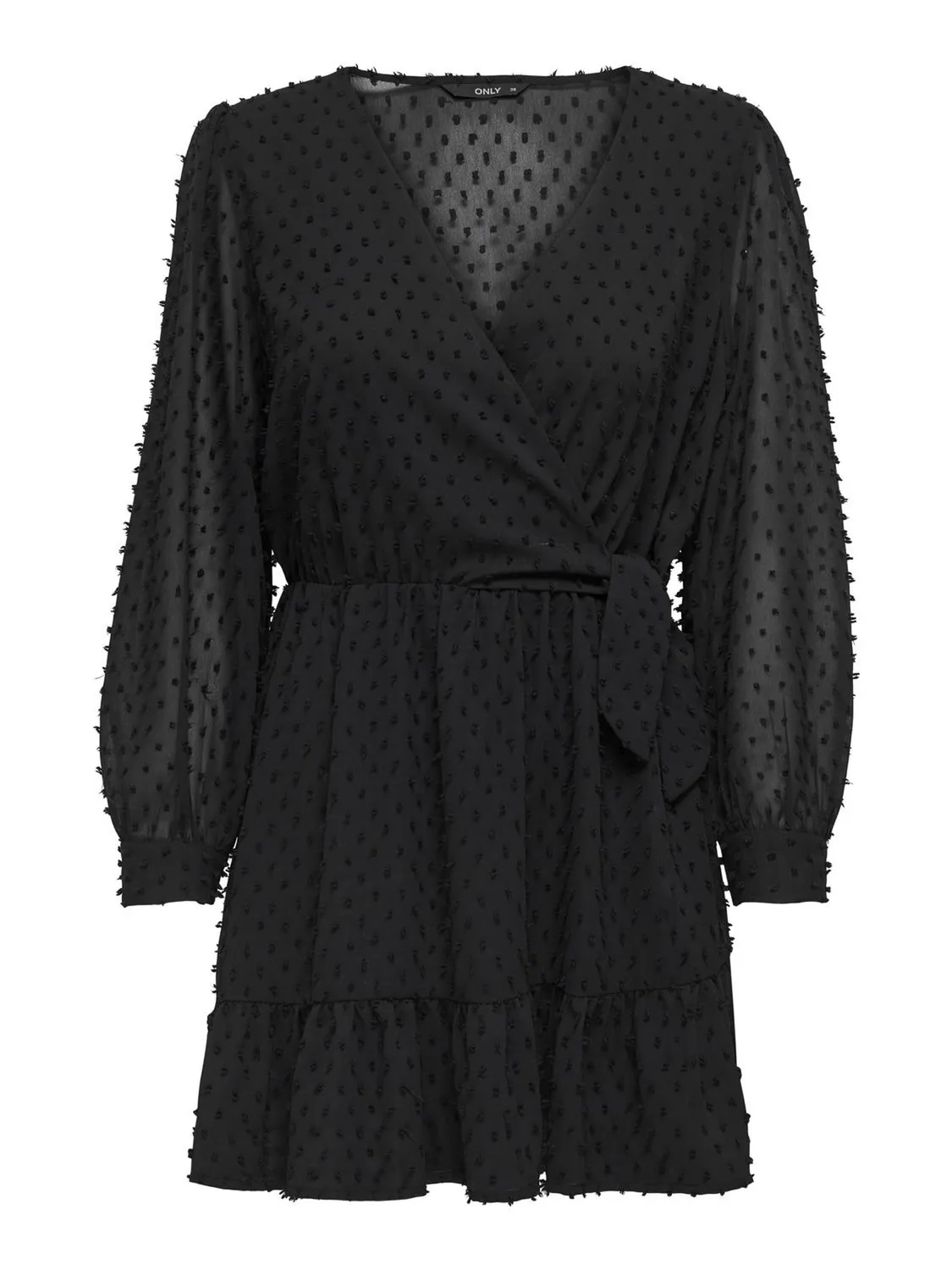 Only Onltiva Wrap abito corto donna nero incrocio