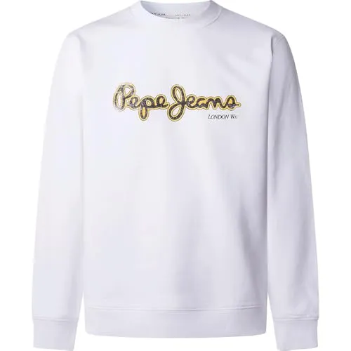 Pepe Jeans Dorian Felpa Uomo Nero Cotone Spazzolato