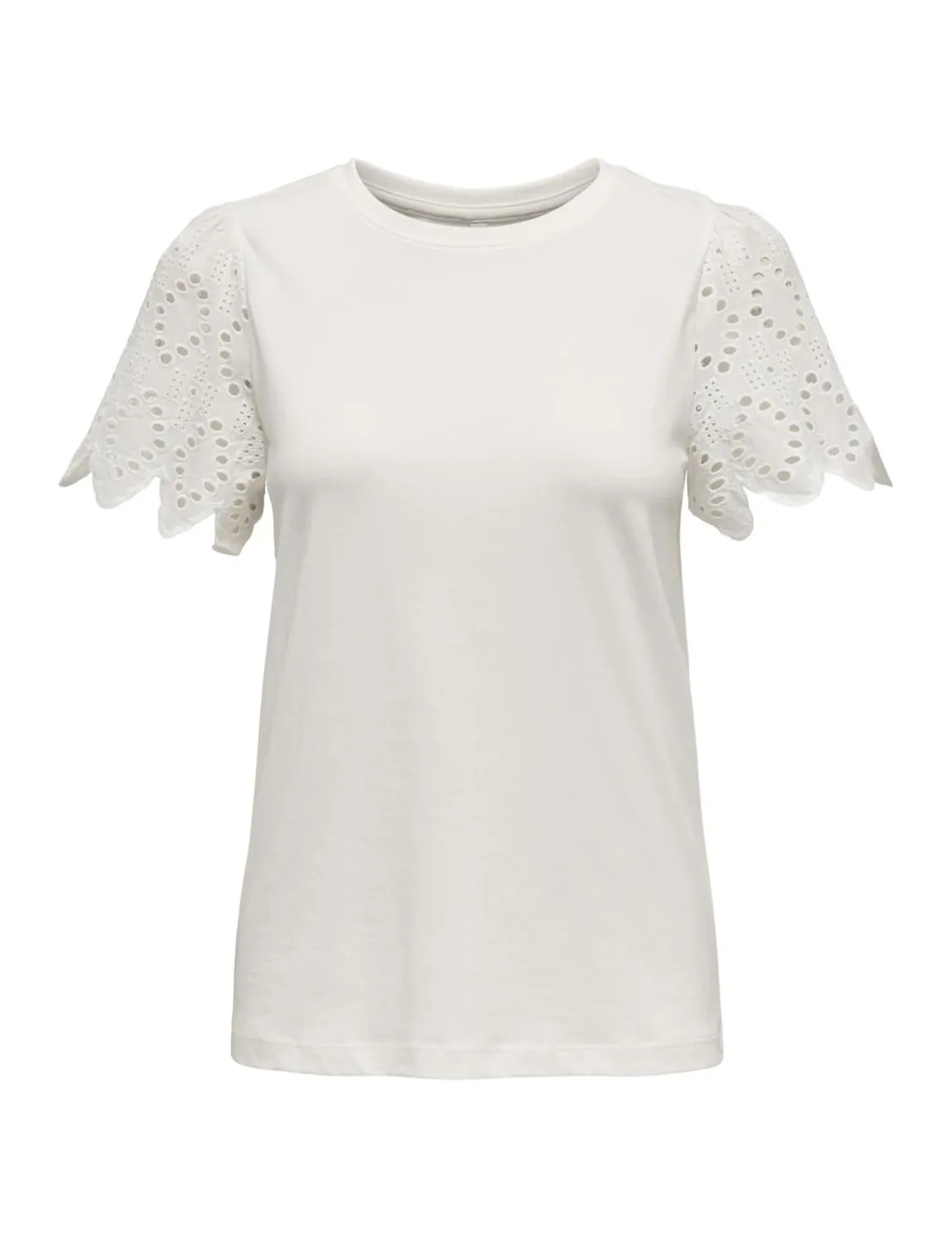 ONLY Onlebba Life Top in Pizzo Nero manica corta