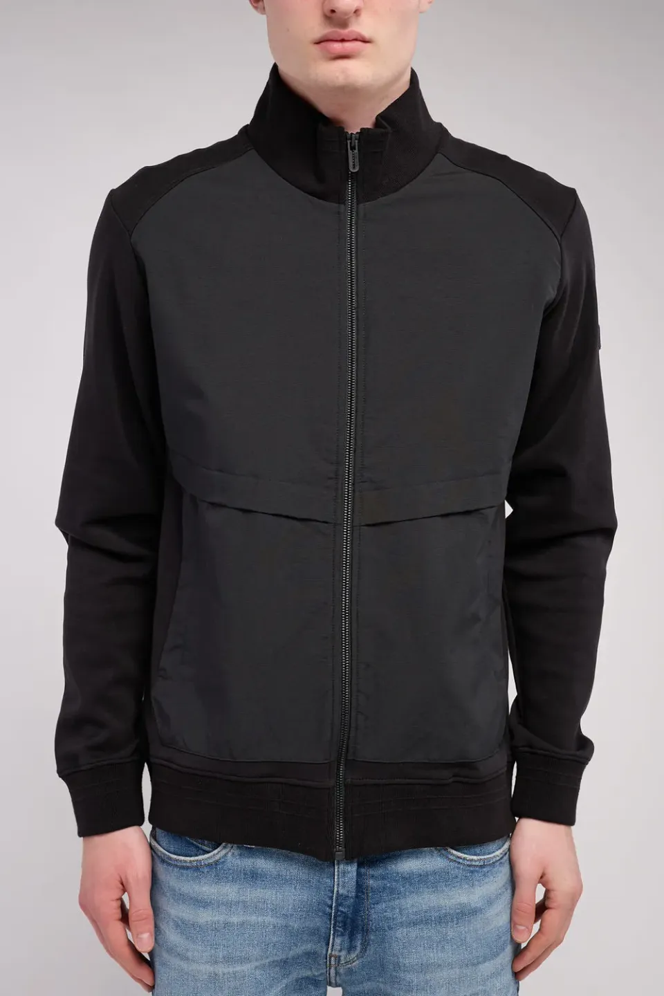 Teddy Smith G-Sabin Zip gilet nero collo alto uomo