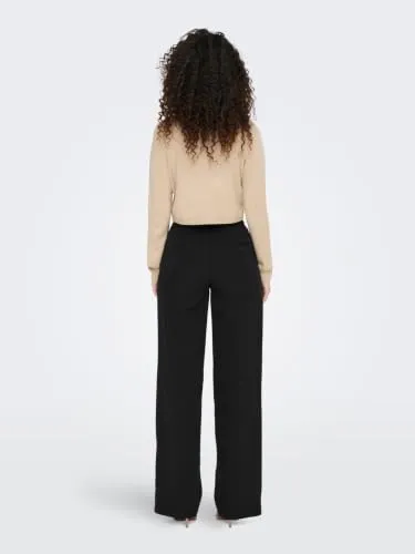 Only Onlkira-Mellie pantaloni donna vita alta larghi