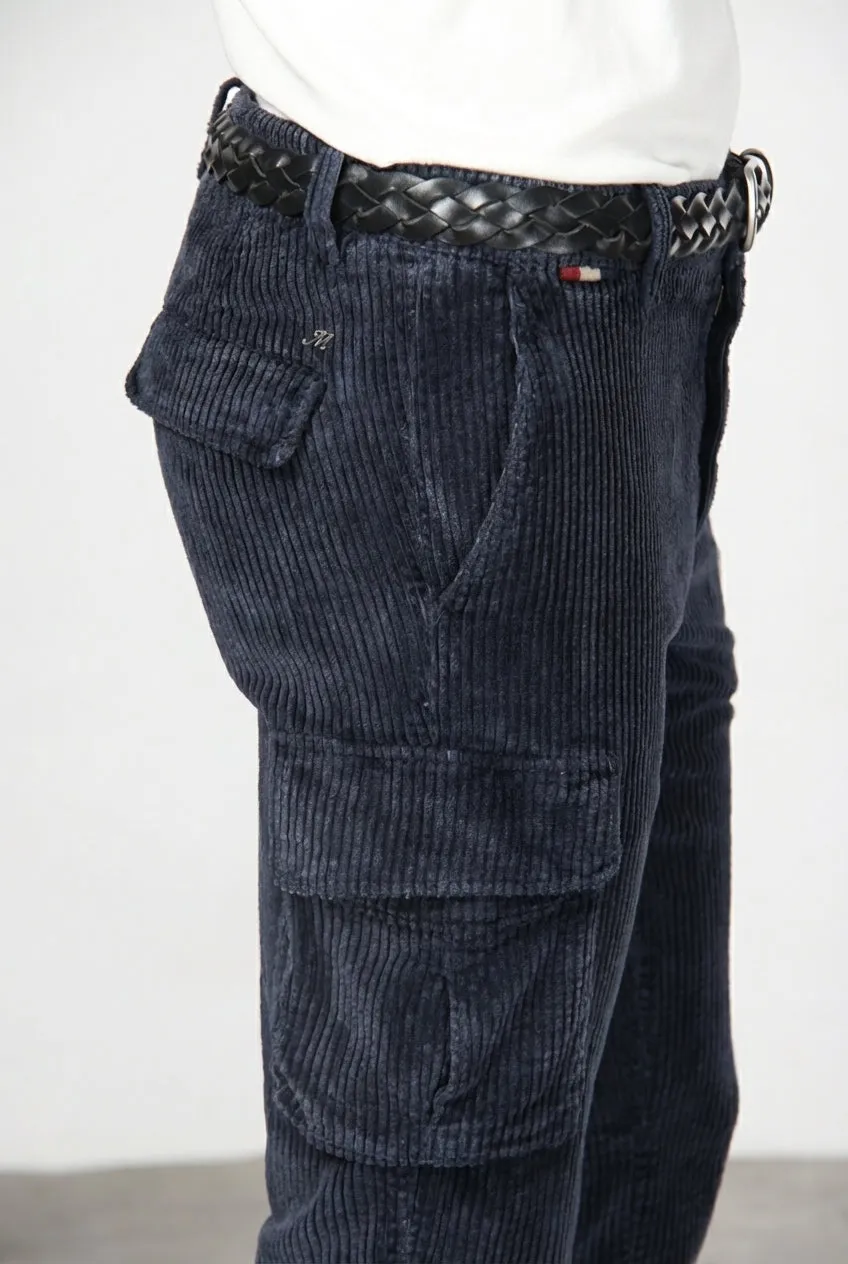 Mason's Chile Pantalone Cargo Velluto Blu Notte Regular