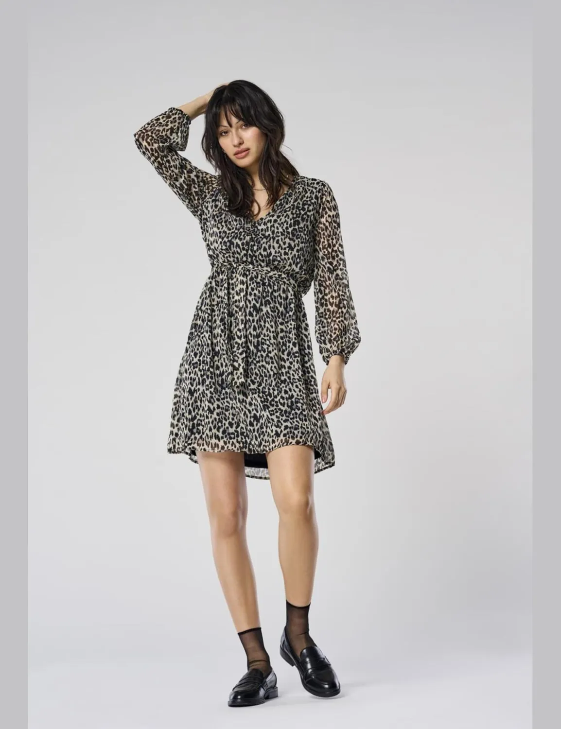 ONLY ONLCERA Vestito Corto Donna Nero Fantasia