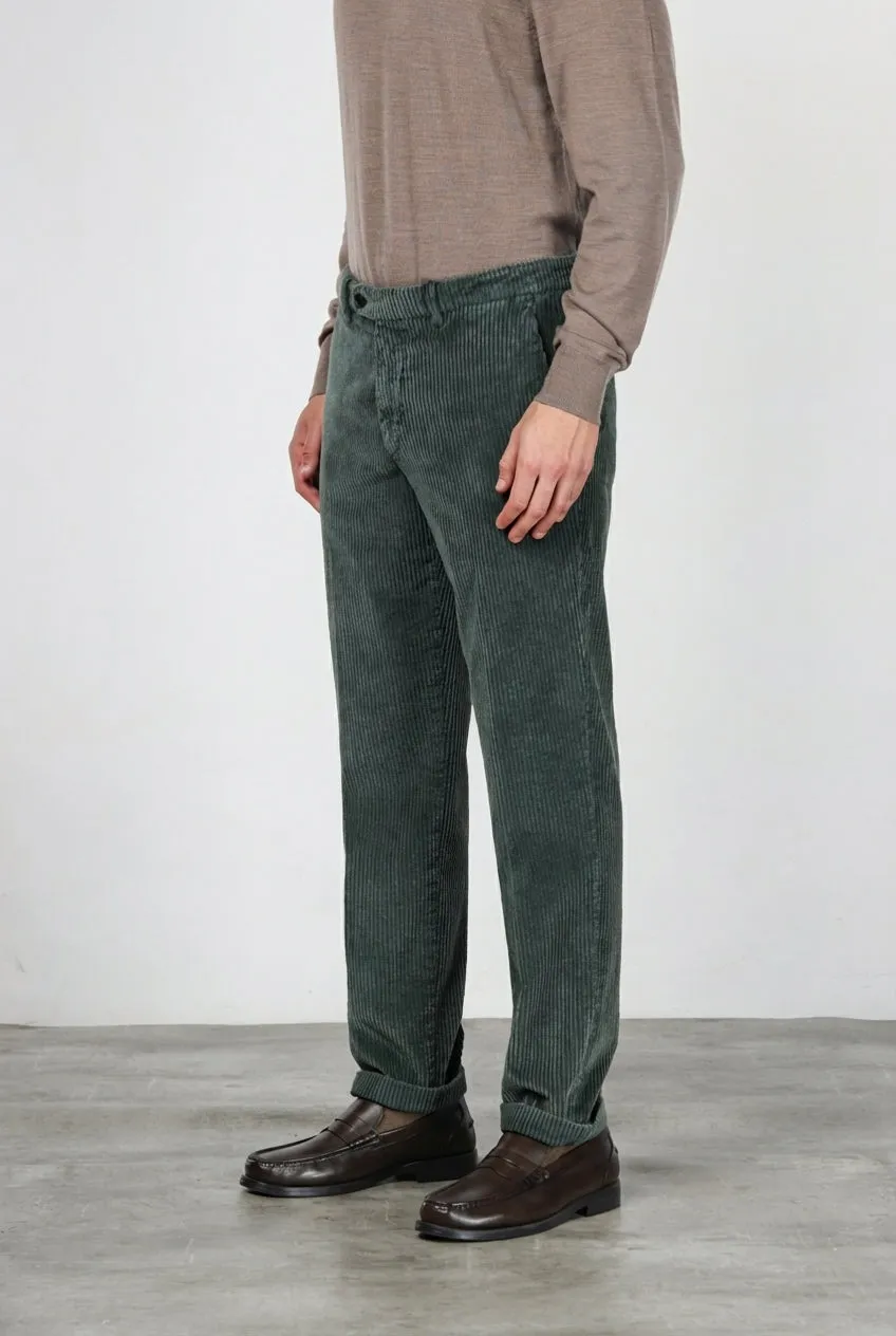 Mason's Paris chino uomo verde scuro velluto carrot