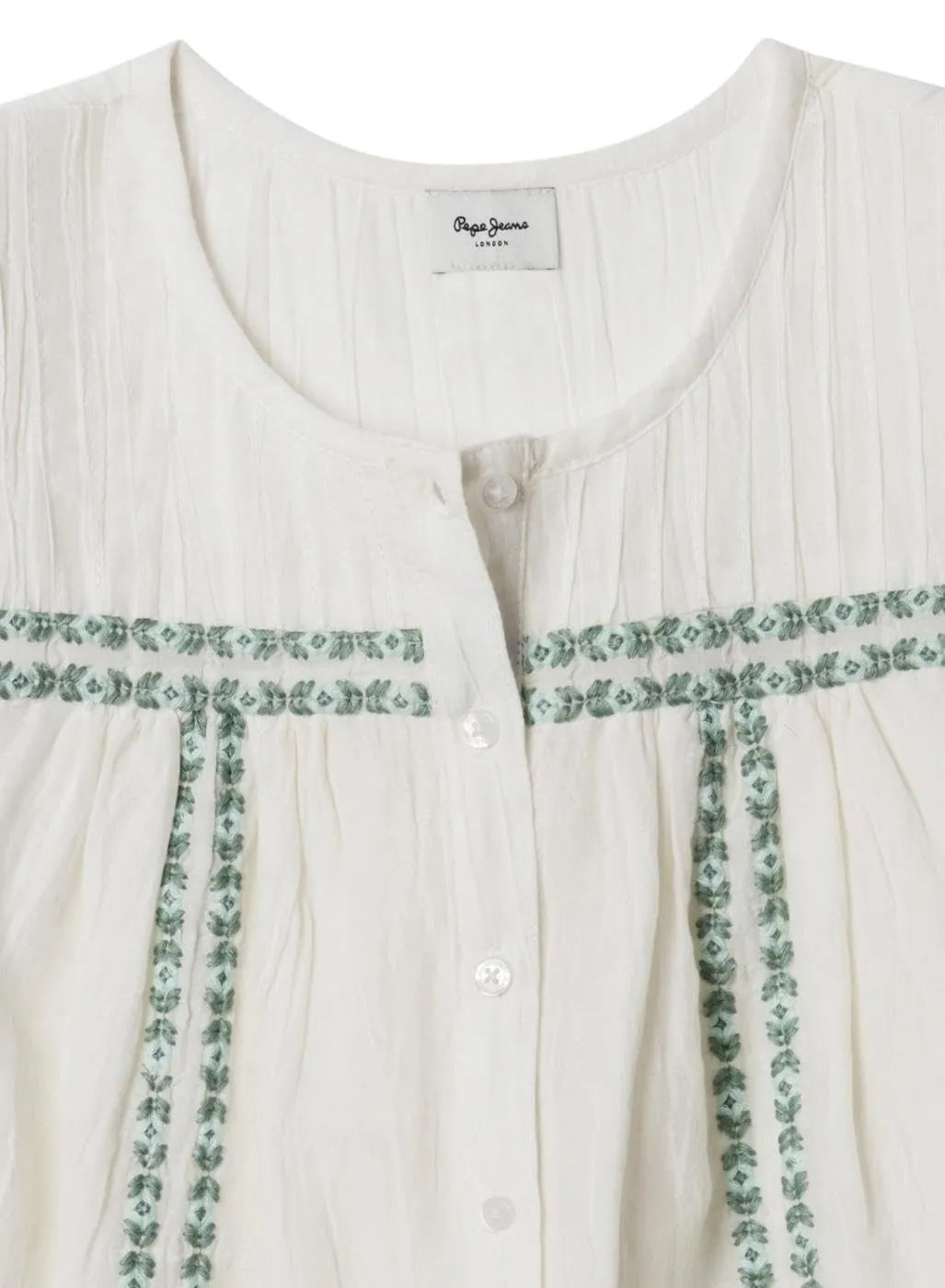 Pepe Jeans Hetty Blusa Bambina 10 Anni Bianco Ricamata
